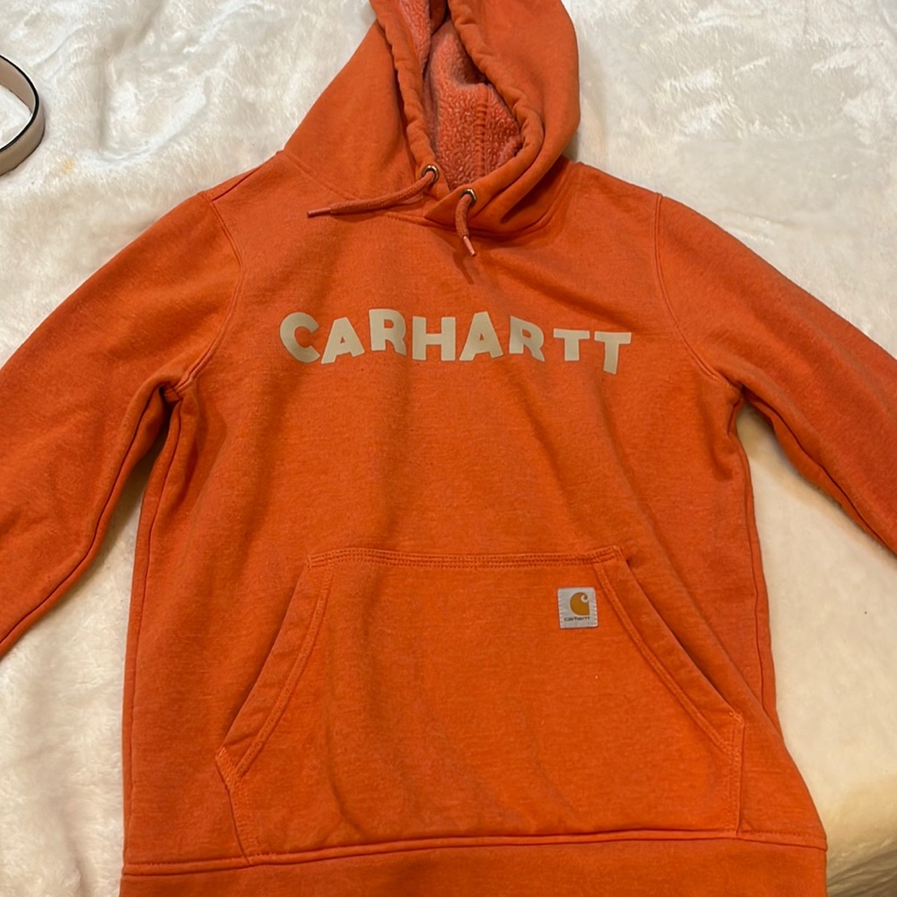 Orange Small carhartt hoodie used
